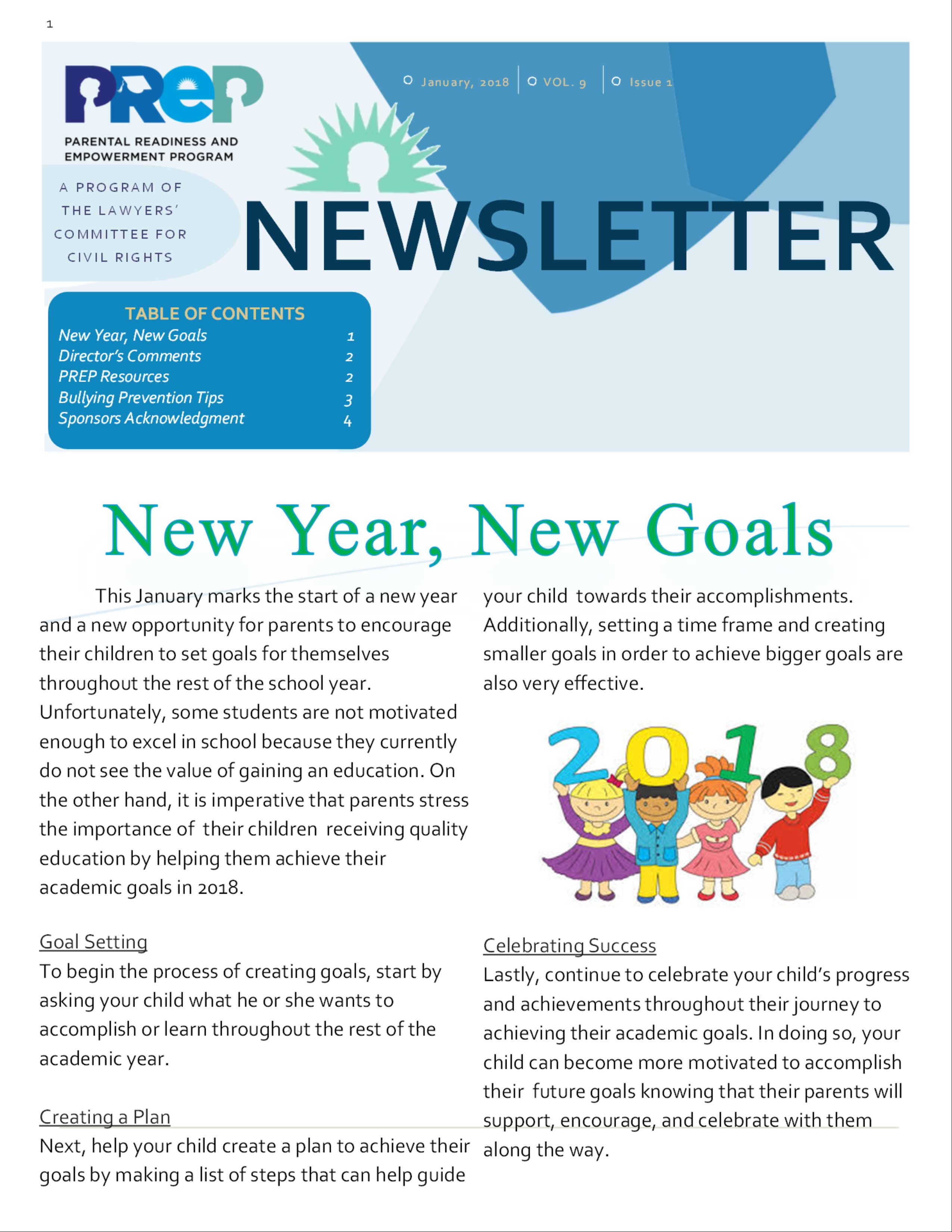 January Newsletter PREP